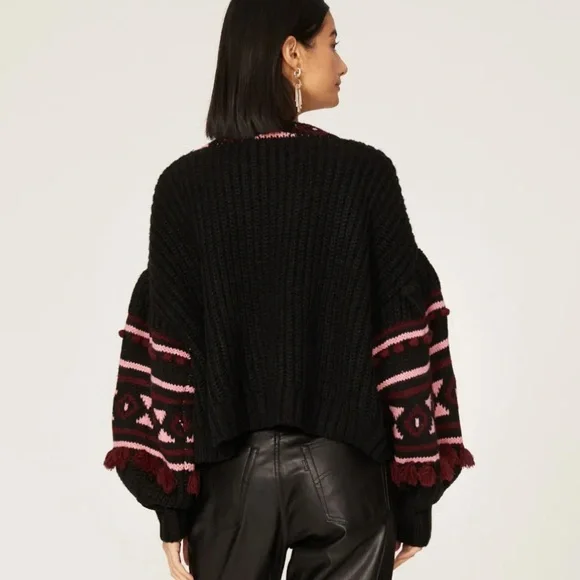 Sachin and Babi Landon Cardigan Womens Small Aztec Puff Bubble Sleeve - Picture 8 of 10